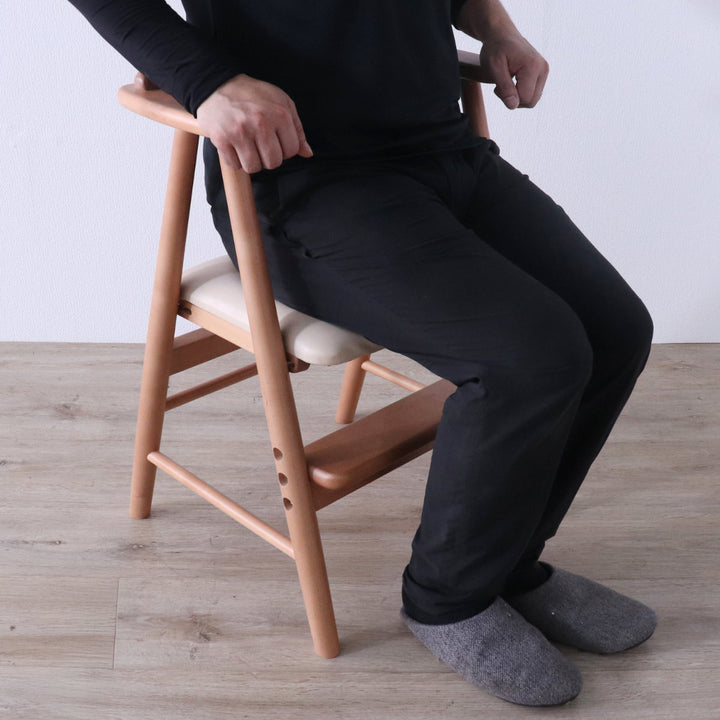 ベビーチェアワイドPVCレザー座面座面3段階調整