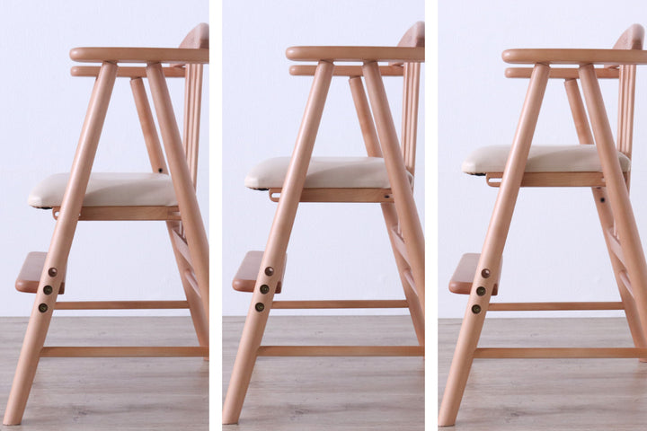 ベビーチェアワイドPVCレザー座面座面3段階調整