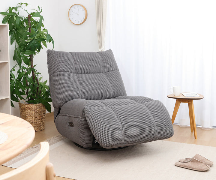 電動リクライニングソファ1人掛け幅88cmメッシュ生地MOVE