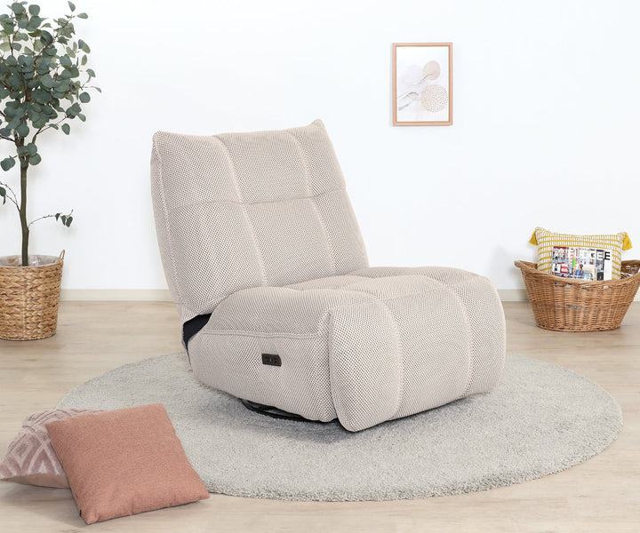 電動リクライニングソファ1人掛け幅88cmメッシュ生地MOVE