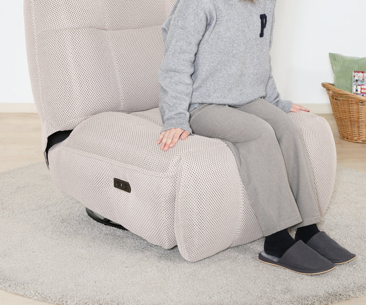 電動リクライニングソファ1人掛け幅88cmメッシュ生地MOVE