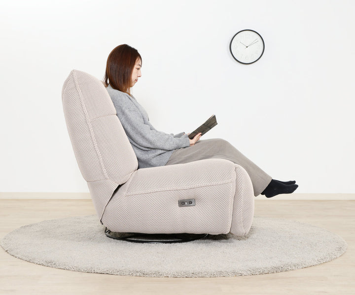 電動リクライニングソファ1人掛け幅88cmメッシュ生地MOVE