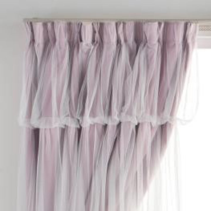 カーテン遮光2級2枚組幅100cm×丈110cmレイヤードカーテンくすみカラー姫系