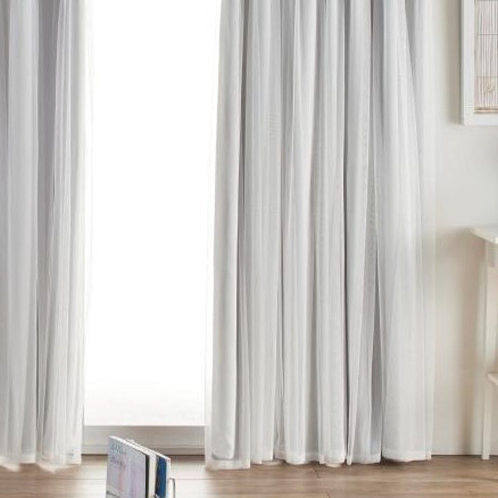 カーテン遮光2級2枚組幅100cm×丈135cmレイヤードカーテンくすみカラー姫系