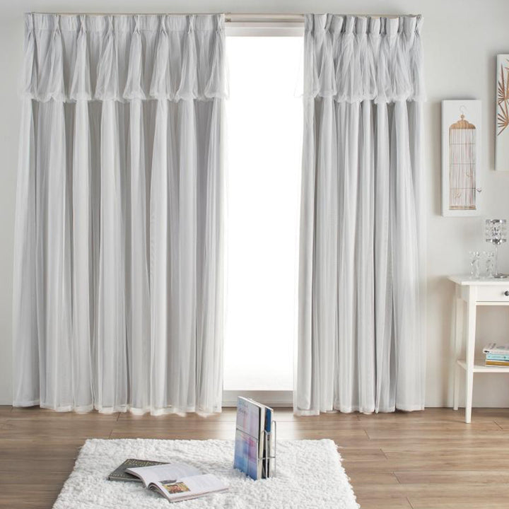 カーテン遮光2級2枚組幅100cm×丈178cmレイヤードカーテンくすみカラー姫系