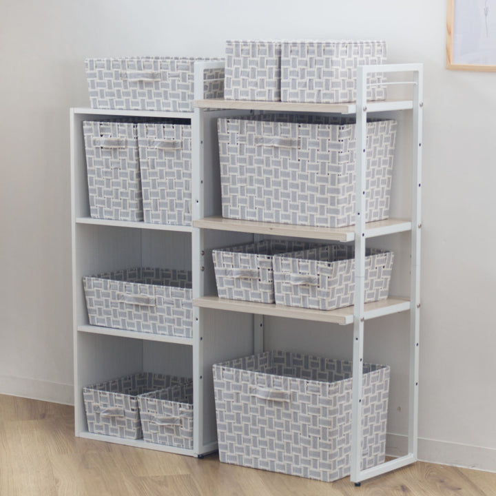 収納ボックスふた付きバスケット布幅23×奥行16×高さ14.5cm