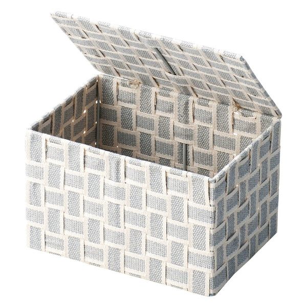 収納ボックスふた付きバスケット布幅23×奥行16×高さ14.5cm