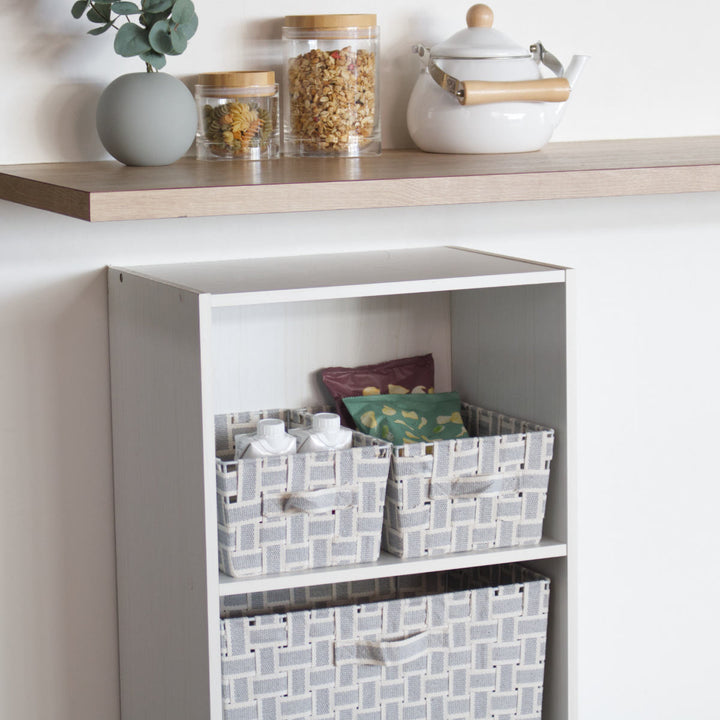 収納ボックス取っ手付きバスケット小物収納布幅18.5×奥行27×高さ12cm