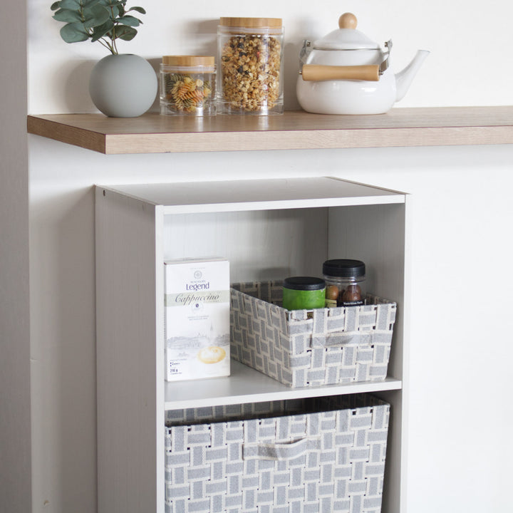 収納ボックス取っ手付きバスケット小物収納布幅18.5×奥行27×高さ12cm