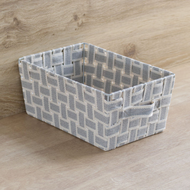 収納ボックス取っ手付きバスケット小物収納布幅18.5×奥行27×高さ12cm