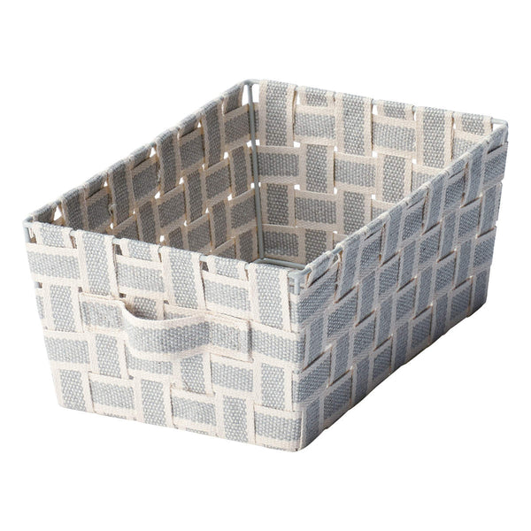 収納ボックス取っ手付きバスケット小物収納布幅18.5×奥行27×高さ12cm