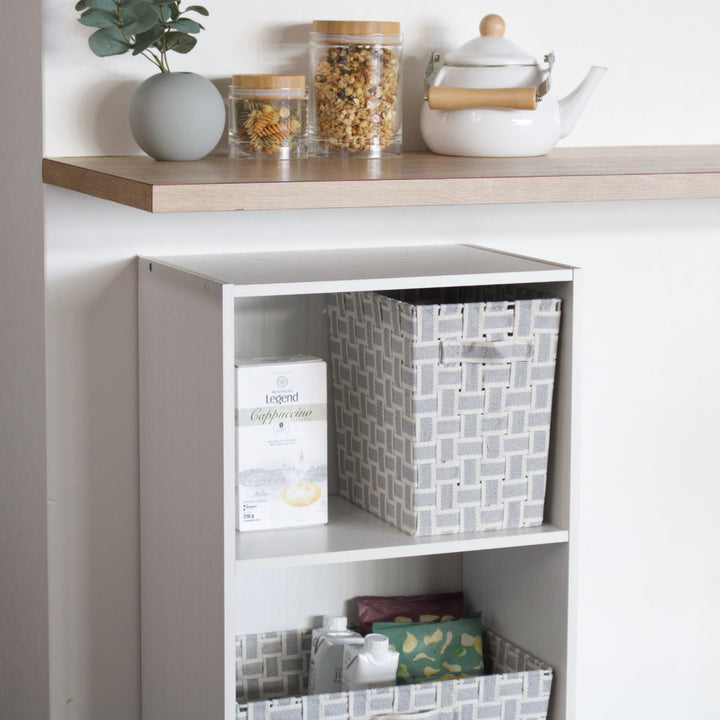 収納ボックス取っ手付きバスケット縦ハーフ布幅18×奥行26×高さ25.5cm