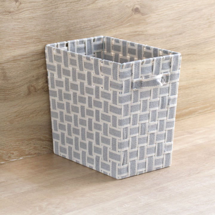 収納ボックス取っ手付きバスケット縦ハーフ布幅18×奥行26×高さ25.5cm