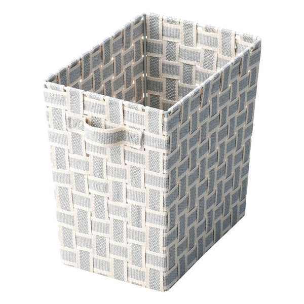 収納ボックス取っ手付きバスケット縦ハーフ布幅18×奥行26×高さ25.5cm