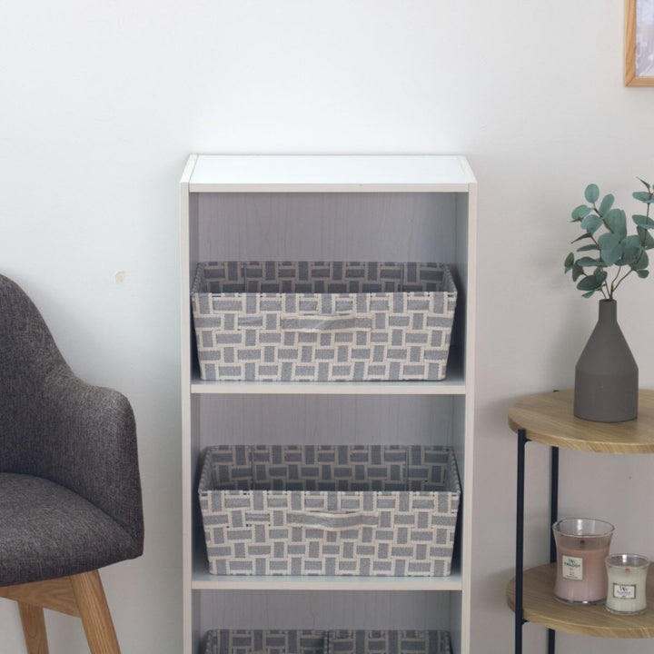 収納ボックス取っ手付きバスケット横ハーフ布幅38×奥行26×高さ13cm