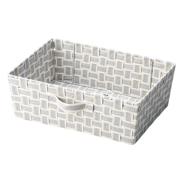 収納ボックス取っ手付きバスケット横ハーフ布幅38×奥行26×高さ13cm