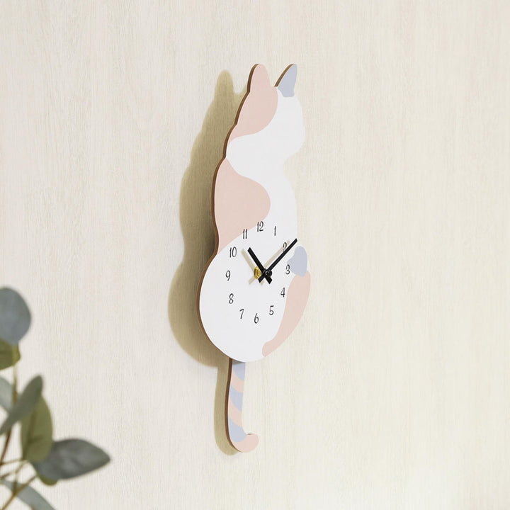 振り子時計三毛猫静音掛け時計秒針なし