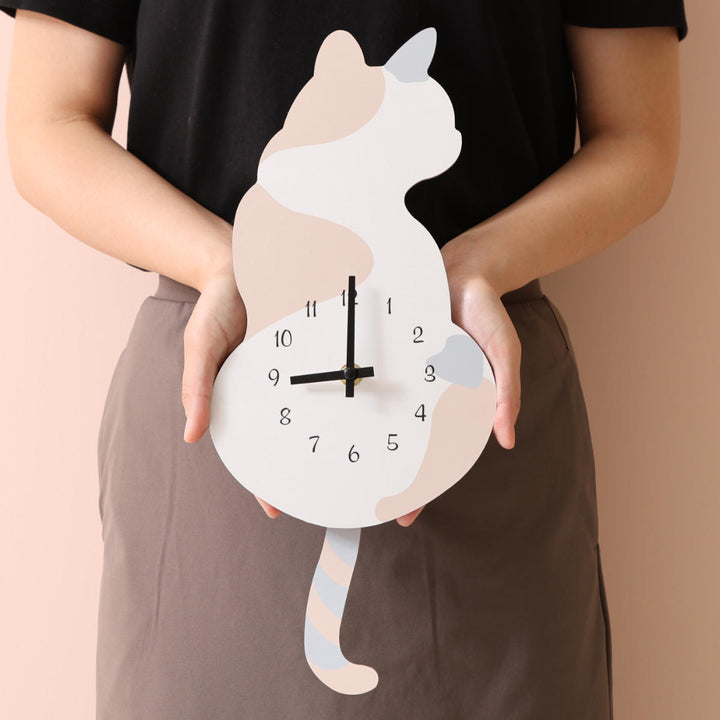 振り子時計三毛猫静音掛け時計秒針なし