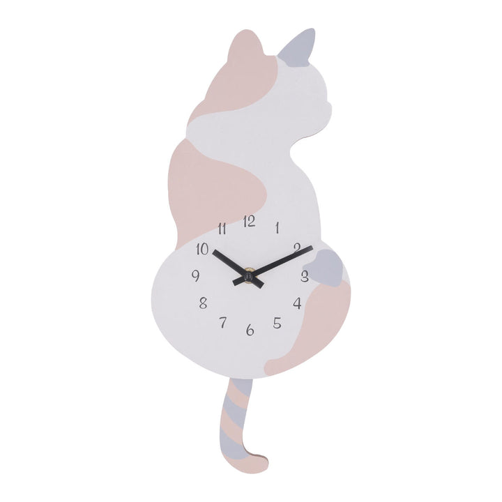 振り子時計三毛猫静音掛け時計秒針なし