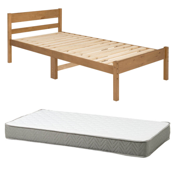 すのこベッドシングルポケットマットレス付床下収納天然木