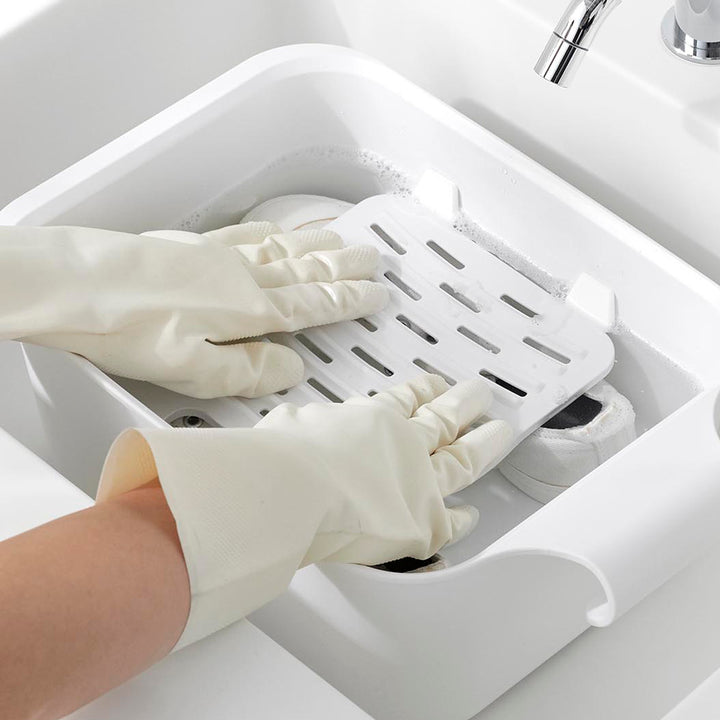 山崎実業towerバケツで使える洗濯＆浸け置き板タワー