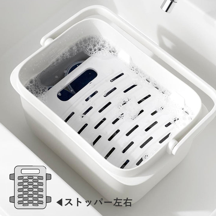 山崎実業towerバケツで使える洗濯＆浸け置き板タワー