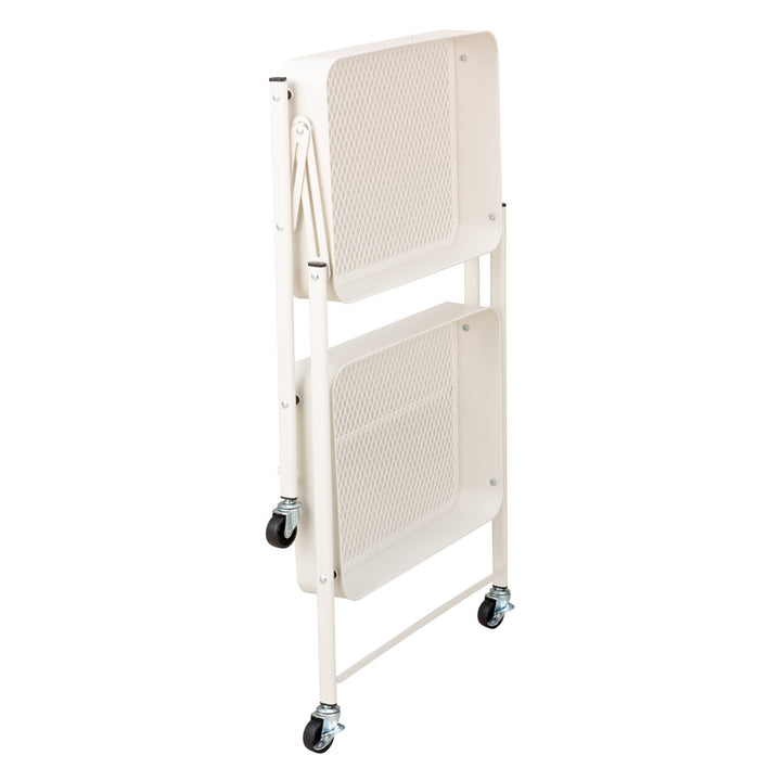 キッチンワゴン折り畳める2段ワゴンAmely天板キャスター付き