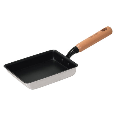 卵焼き器 13×18cm IH対応 ファストクック＋ 2層鋼ダイヤモンドコート 木柄