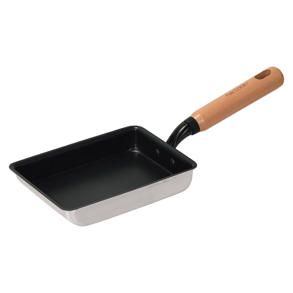 卵焼き器13×18cmIH対応ファストクック＋2層鋼ダイヤモンドコート木柄