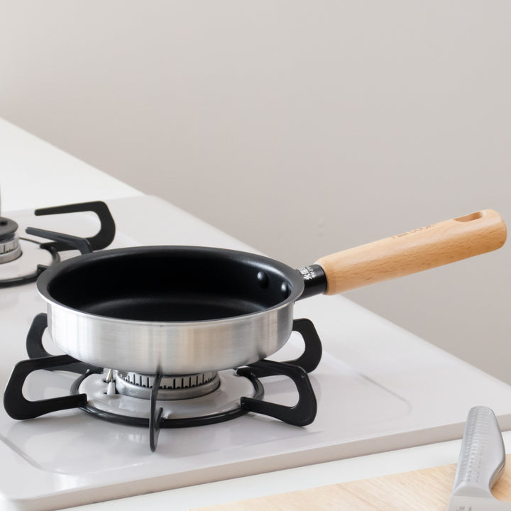 フライパン16cmIH対応ファストクック＋2層鋼ダイヤモンドコート木柄