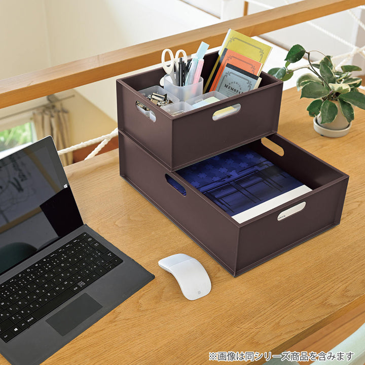 収納ボックスカロキューブ縦型ハーフカラーボックス幅19.5×奥行27×高さ12cm