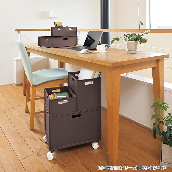 収納ボックスカロキューブ縦型ハーフカラーボックス幅19.5×奥行27×高さ12cm