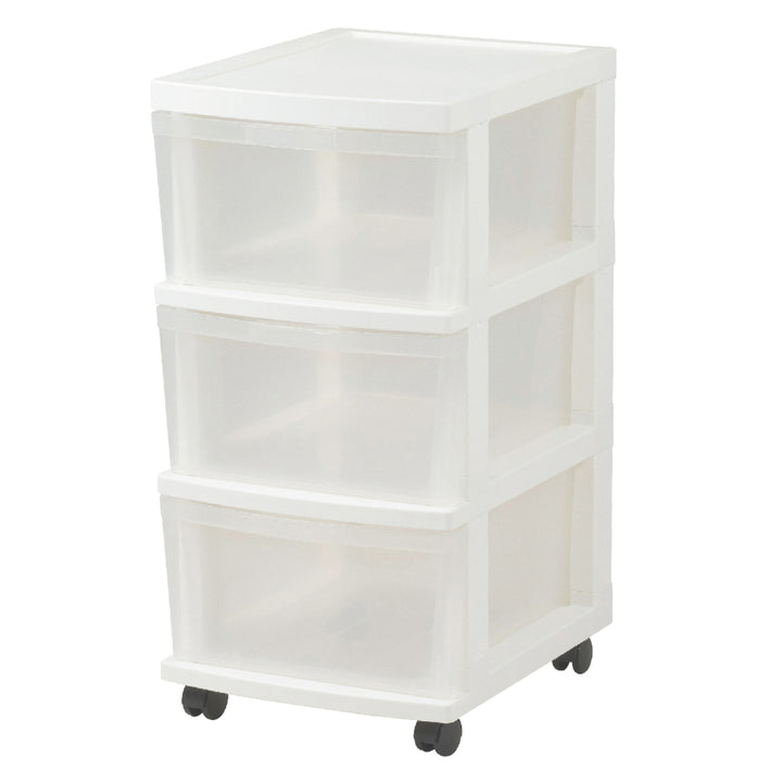 チェスト幅34cmエミングFT3段深型ストッカーキャスター付き