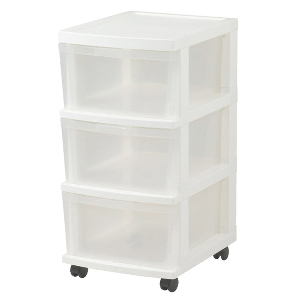 チェスト幅34cmエミングFT3段深型ストッカーキャスター付き