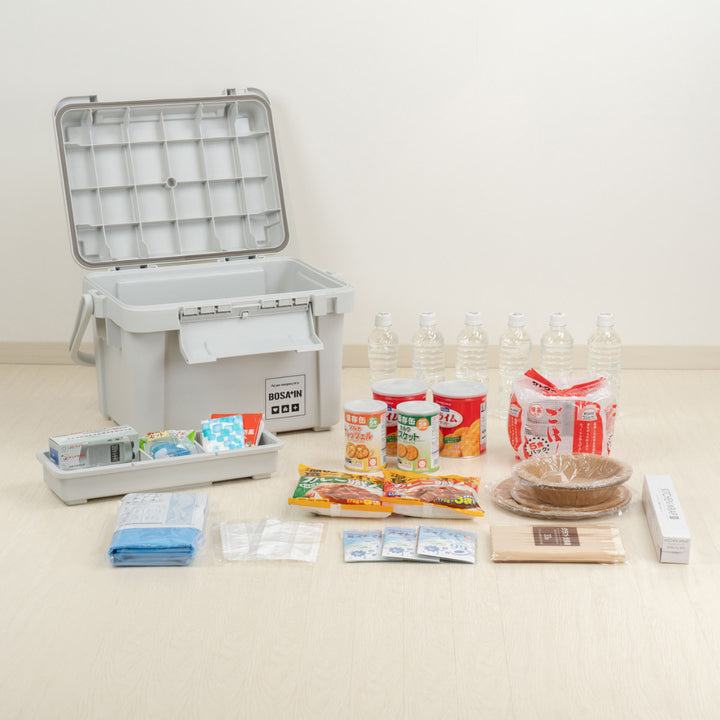 収納ボックス防災パッキン付き頑丈ボックス500BOSA+IN持ち手付き幅51.8×奥行36×高さ34.5cm