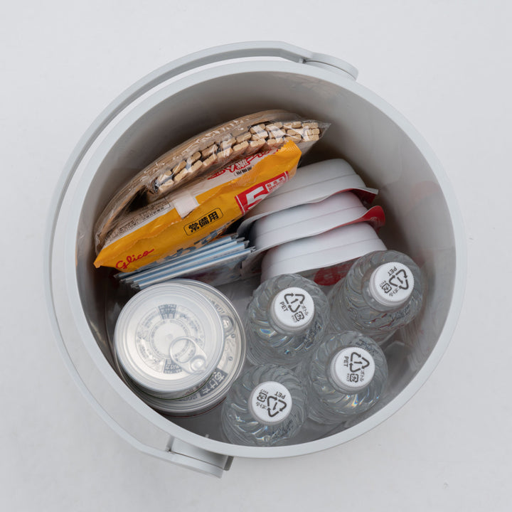 収納ボックス防災座れるフタ付きバケツBOSA+IN幅31cm持ち手付き15L