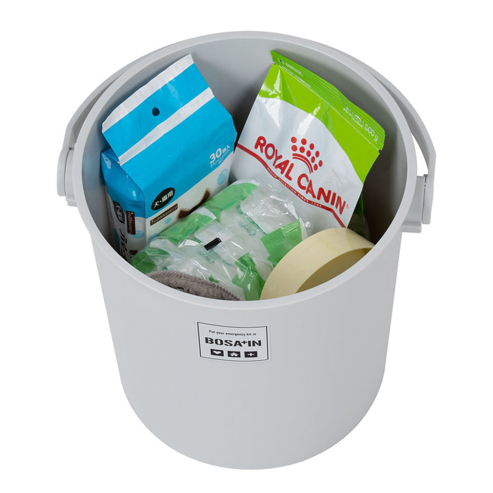 収納ボックス防災座れるフタ付きバケツBOSA+IN幅31cm持ち手付き15L