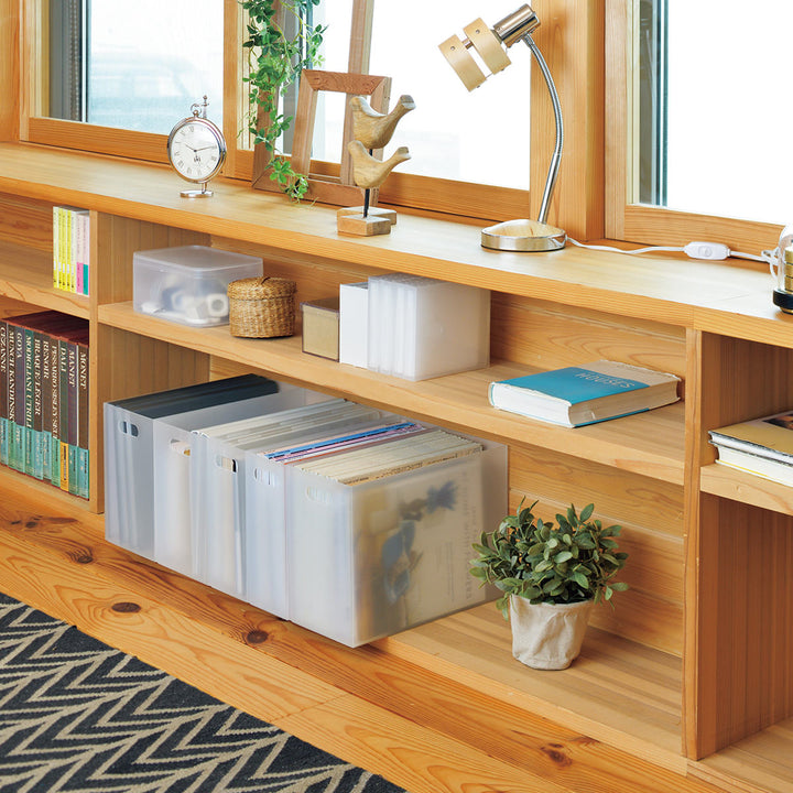 ファイルケースA4ストレーショナリースリムボックス横型ボックス型