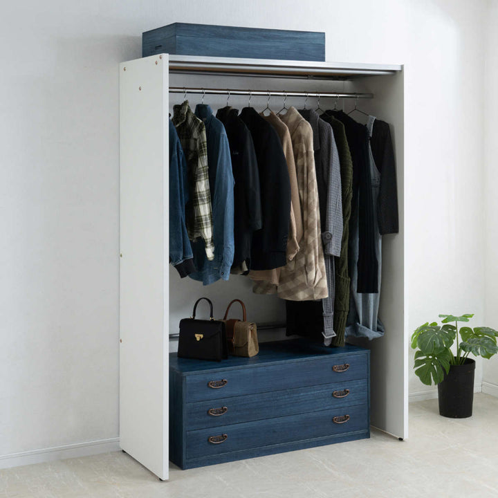 桐タンス幅98.5cm3段藍染めデニム日本製