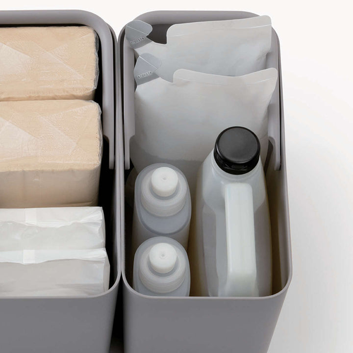 キッチン収納ケースPantryStockCaseハンドル付きケーススリム2個組