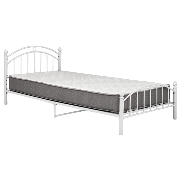 ベッドシングル姫系ポケットマットレス付スチールメッシュ