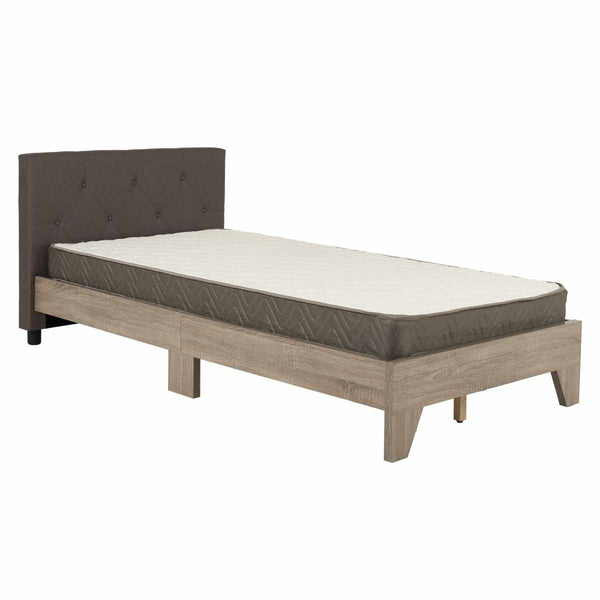 ファブリックベッドシングルボンネルマットレス付背もたれすのこ