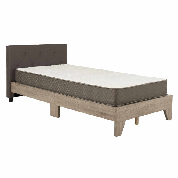 ファブリックベッドシングルポケットマットレス付背もたれすのこ