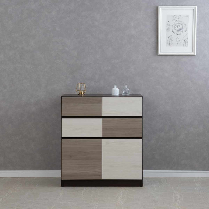 キャビネット幅70cmグレートーン日本製完成品