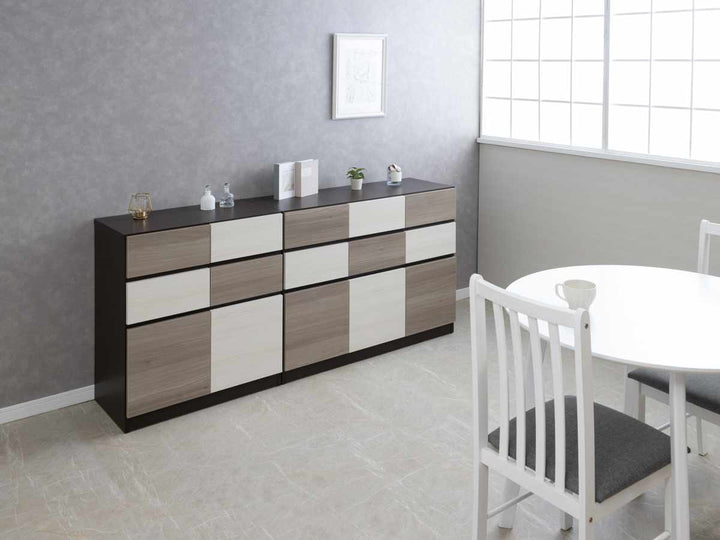 キャビネット幅70cmグレートーン日本製完成品