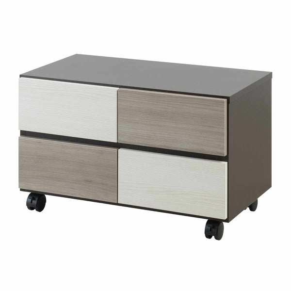 チェスト幅70cmグレートーンキャスター付日本製完成品