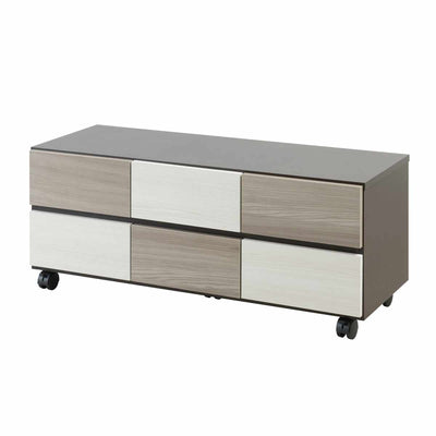 チェスト 幅104.5cm グレートーン キャスター付 日本製 完成品