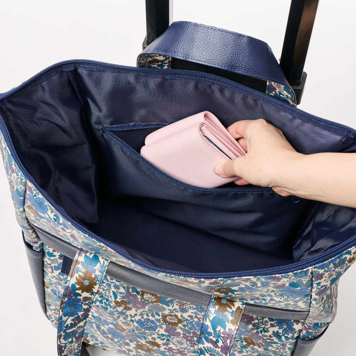 ショッピングカートcocoroココロ四輪型リバティ・ファブリックススモールネオポーチ付きエミリー