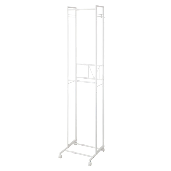 ハンガーラック2段スリム伸縮タイプキャスター付き