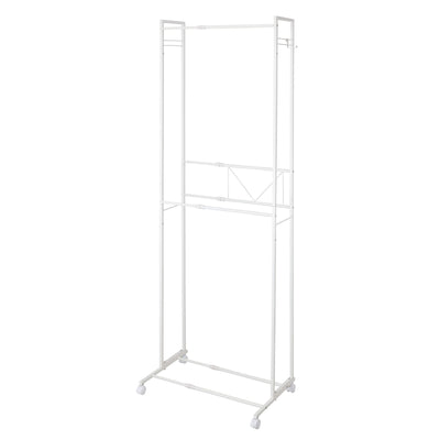 ハンガーラック 2段 ワイド 伸縮タイプ キャスター付き